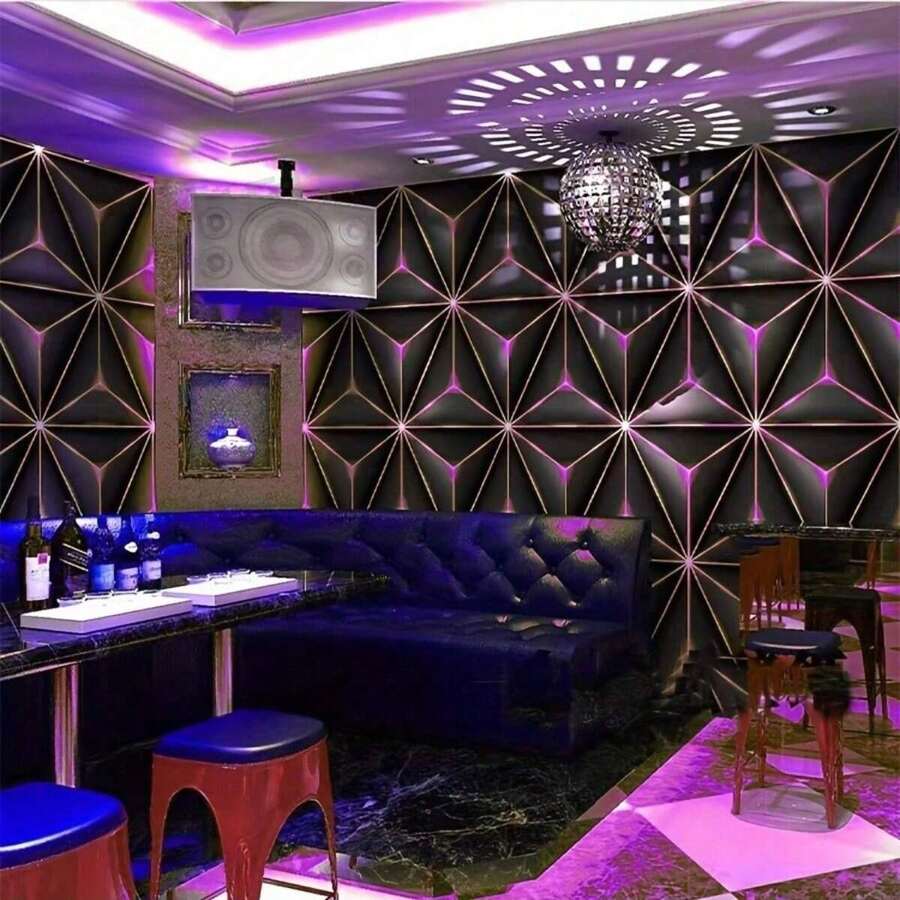 1 Roll 3D Luminous Wallpaper, Modern Tech Style