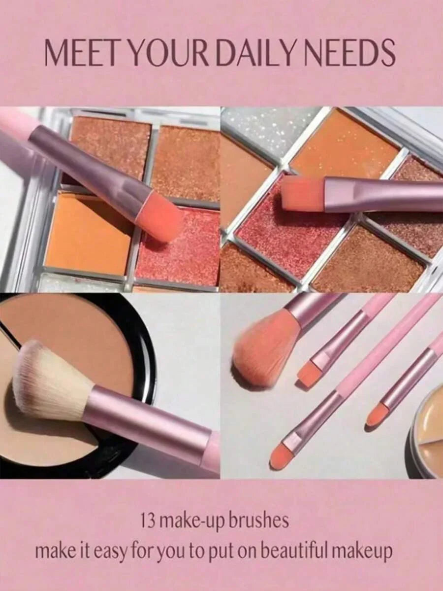 13pcs Professional Makeup Brush Set, Suitable For Foundation