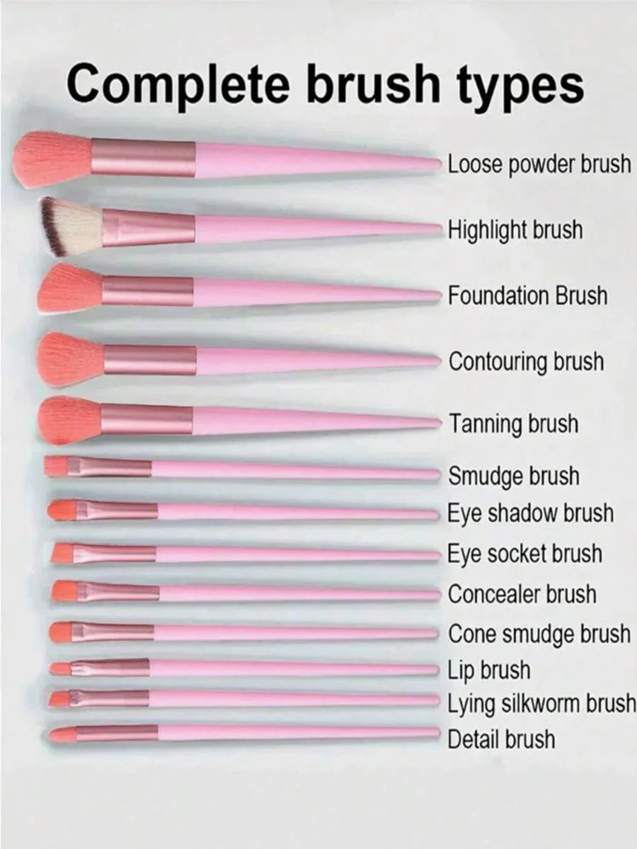 13pcs Professional Makeup Brush Set, Suitable For Foundation