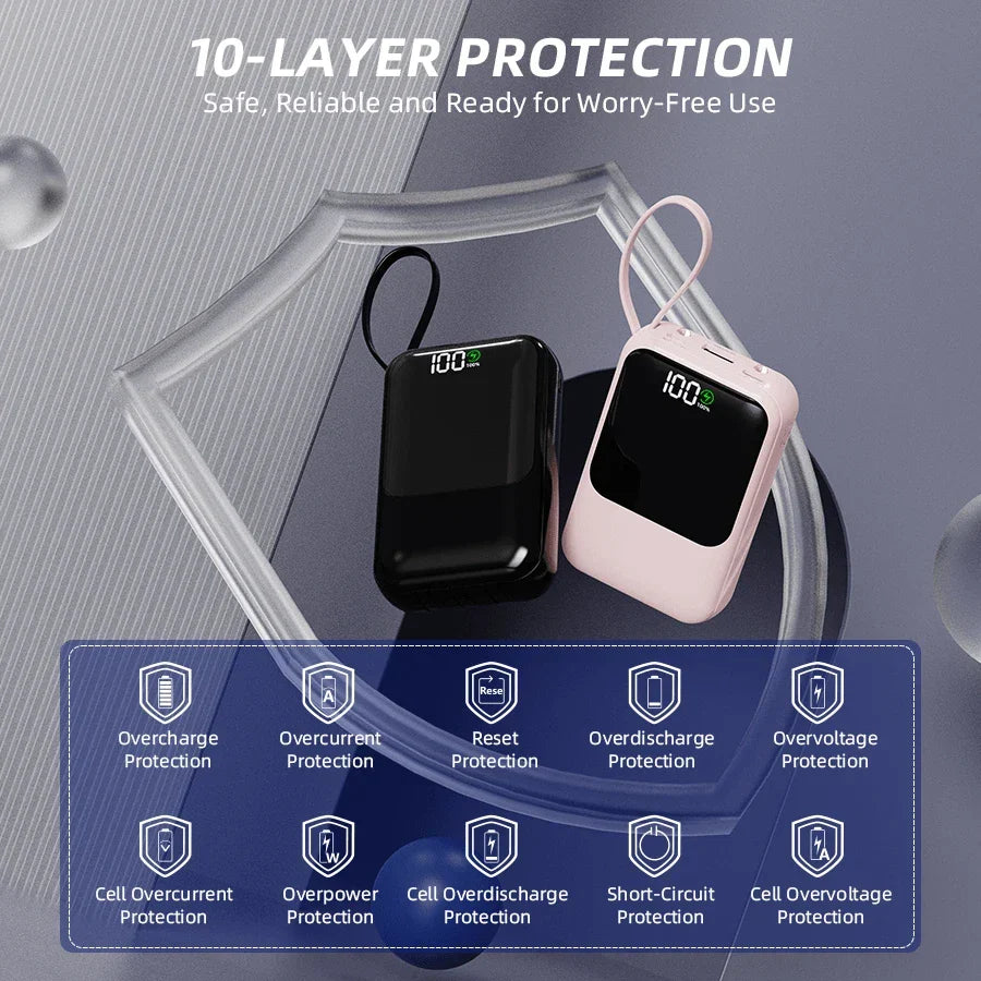 GAWFOLK 10000mAh Portable Power Bank - PD20W Fast Charging