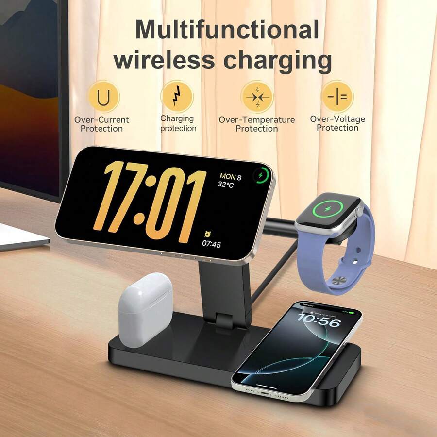 Fast Charging 3-In-1 Wireless Charger 4 In 1 Magnetic Wireless Charger Stand