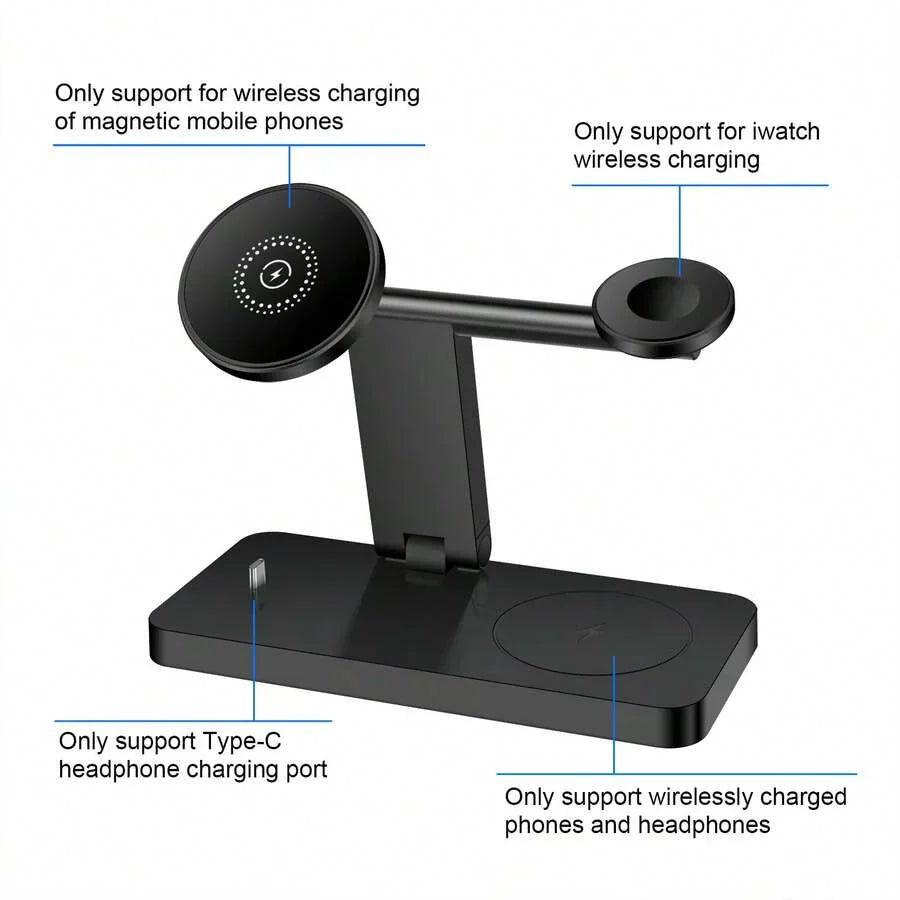 Fast Charging 3-In-1 Wireless Charger 4 In 1 Magnetic Wireless Charger Stand