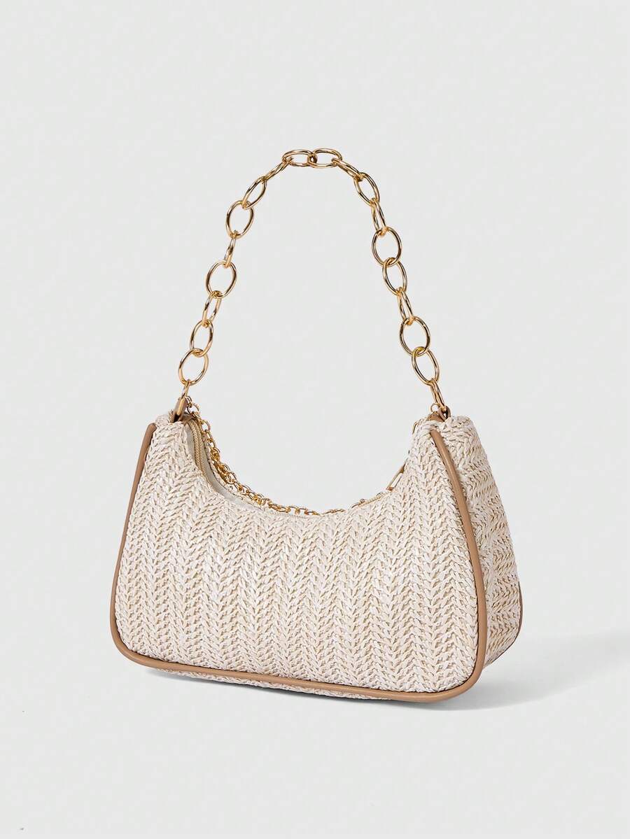 ROMWE Fairycore Summer Beach Starfish Series Woven Shoulder Bag