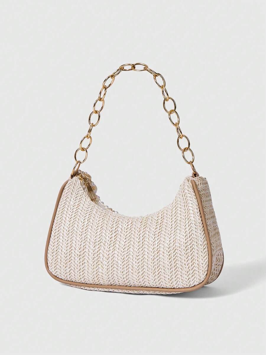 ROMWE Fairycore Summer Beach Starfish Series Woven Shoulder Bag