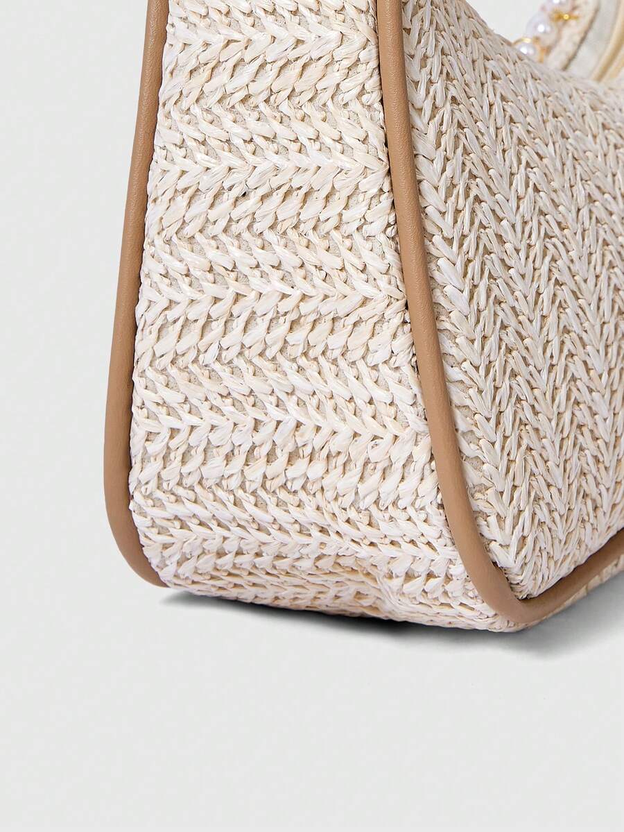 ROMWE Fairycore Summer Beach Starfish Series Woven Shoulder Bag