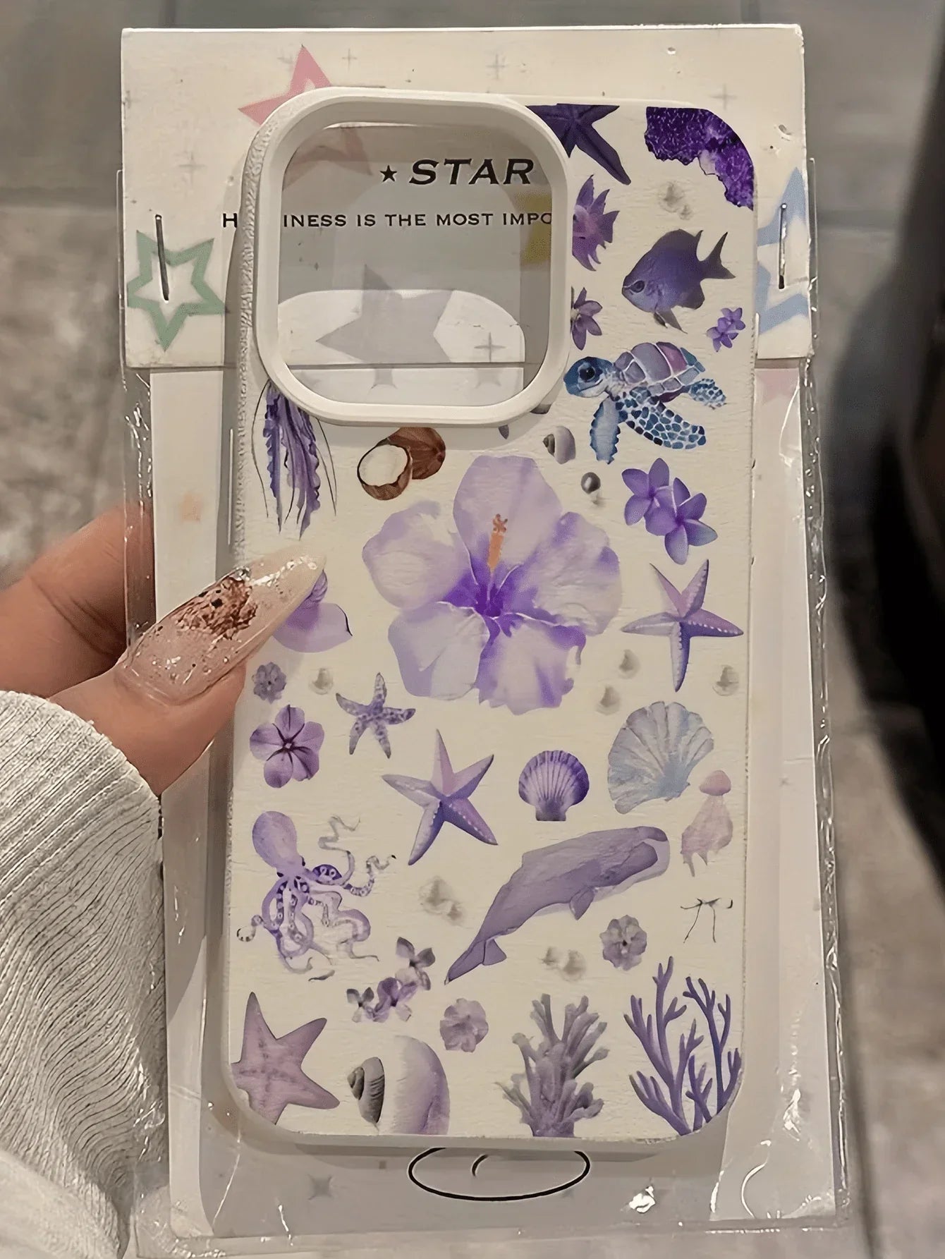Iphone Pink White TPU Fashion Shockproof Mobile Cover