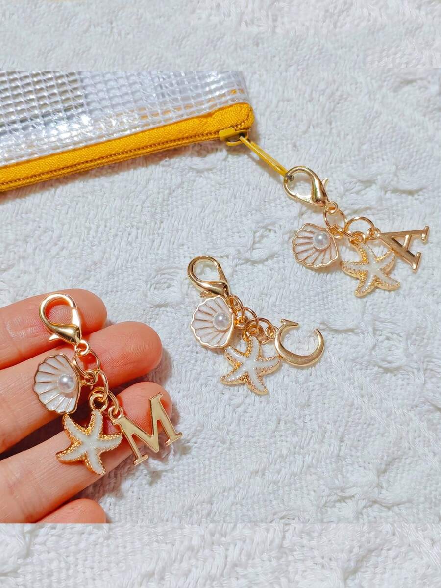 Bohemian Style Gold Letter Keychain