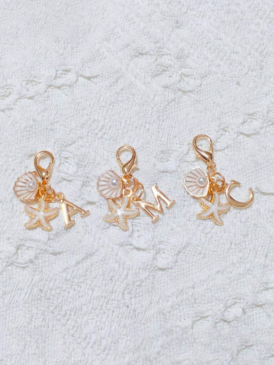 Bohemian Style Gold Letter Keychain