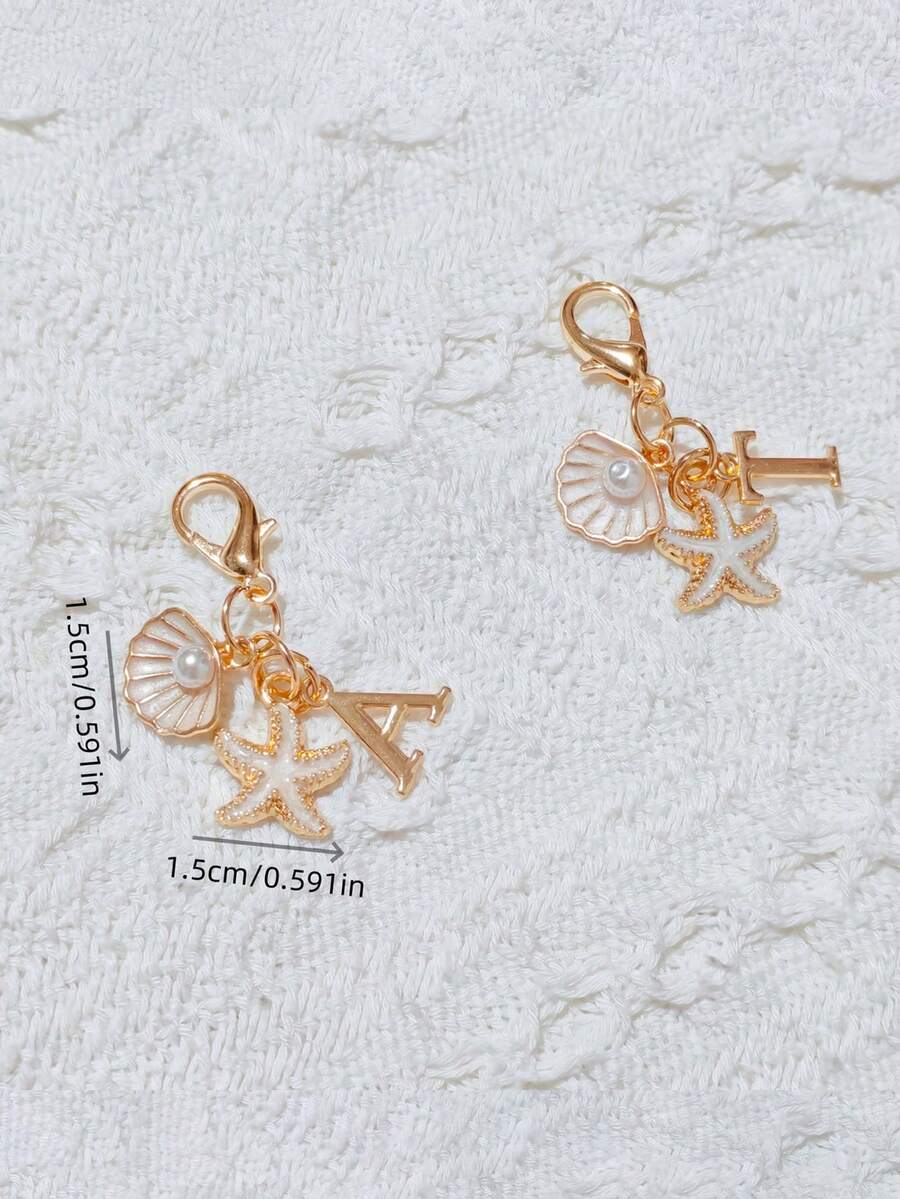 Bohemian Style Gold Letter Keychain