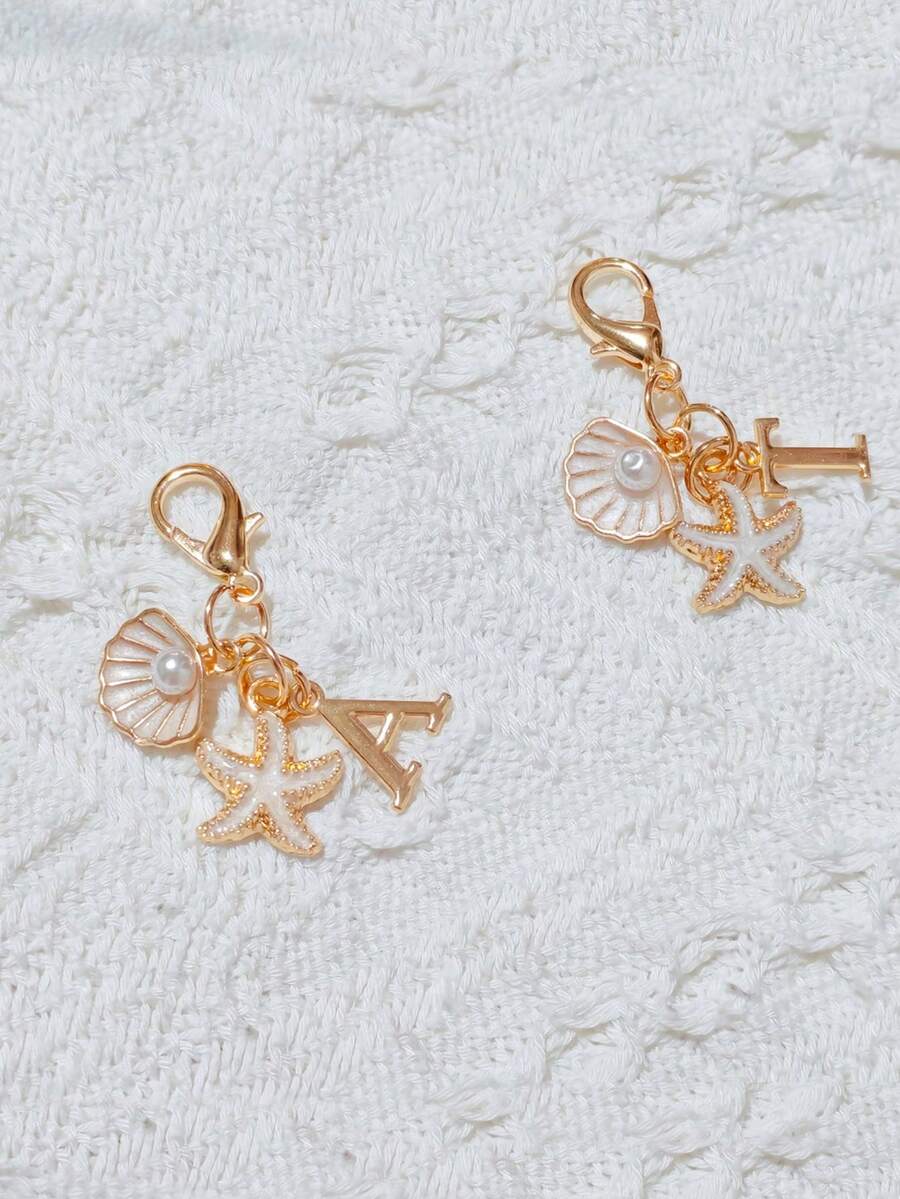 Bohemian Style Gold Letter Keychain