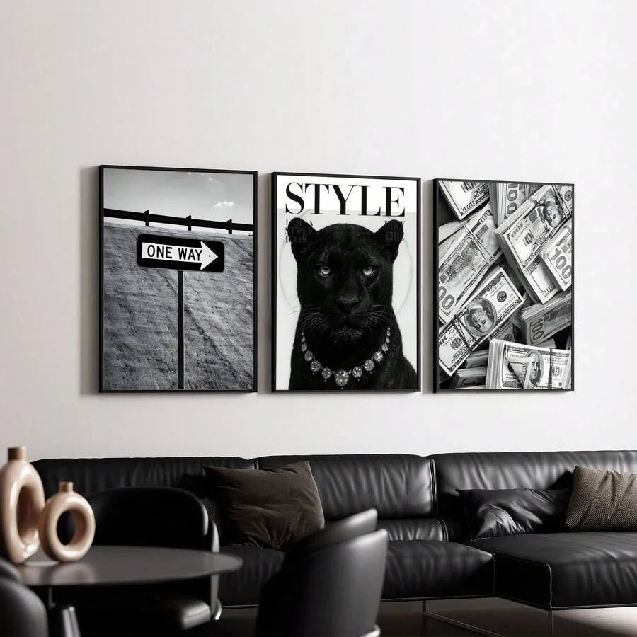 Leopard Cheetah Mural Decorative Canvas Painting Pink Fashion
