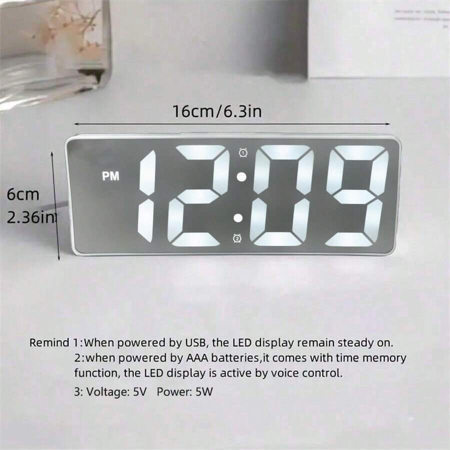 SOKANY 1pc Minimalist Mirror Alarm Clock