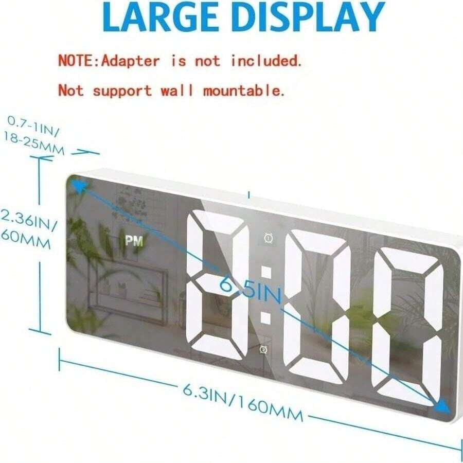 SOKANY 1pc Minimalist Mirror Alarm Clock