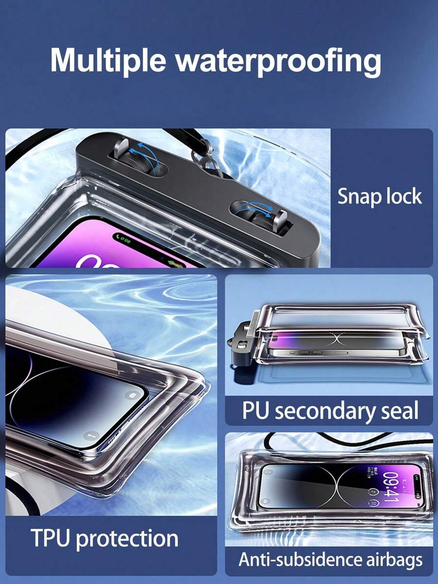 PVC Waterproof Phone Pouch With Lanyard