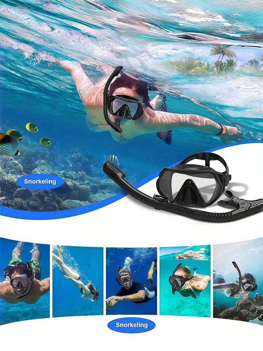 1 Set Of 5 Color Options Snorkel Mask   Snorkel Tube