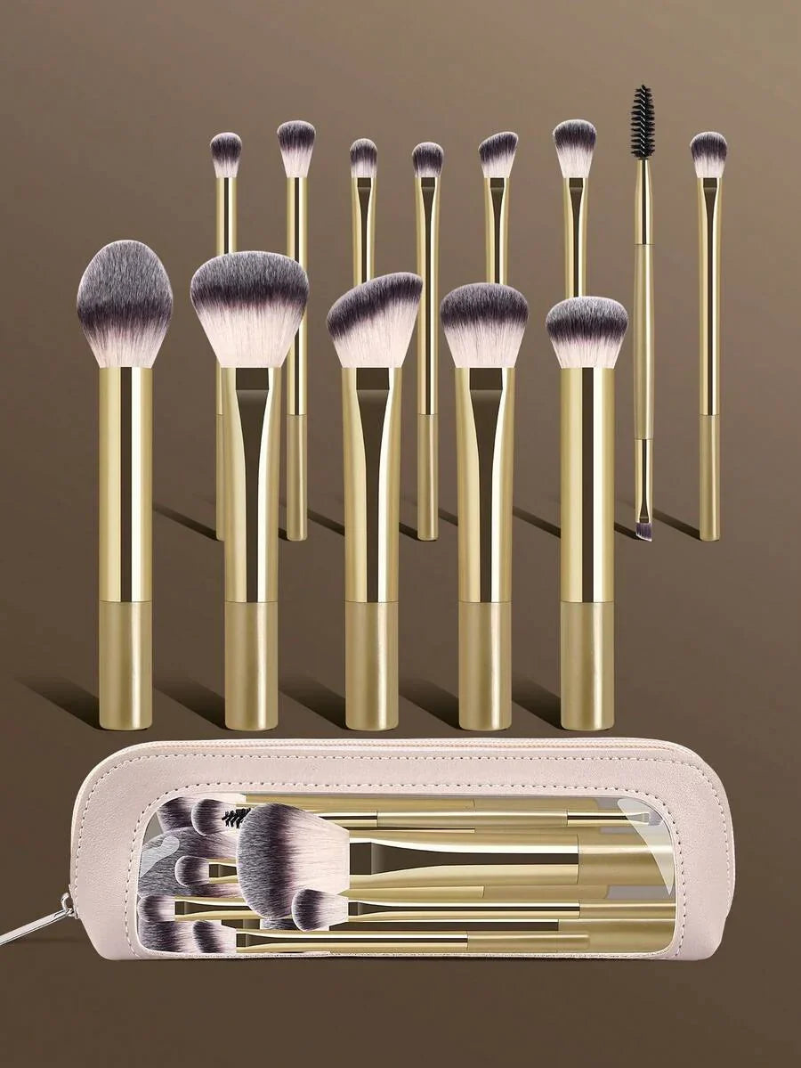 MAANGE Professional Soft Hair Aluminum Tube Makeup Brush Set
