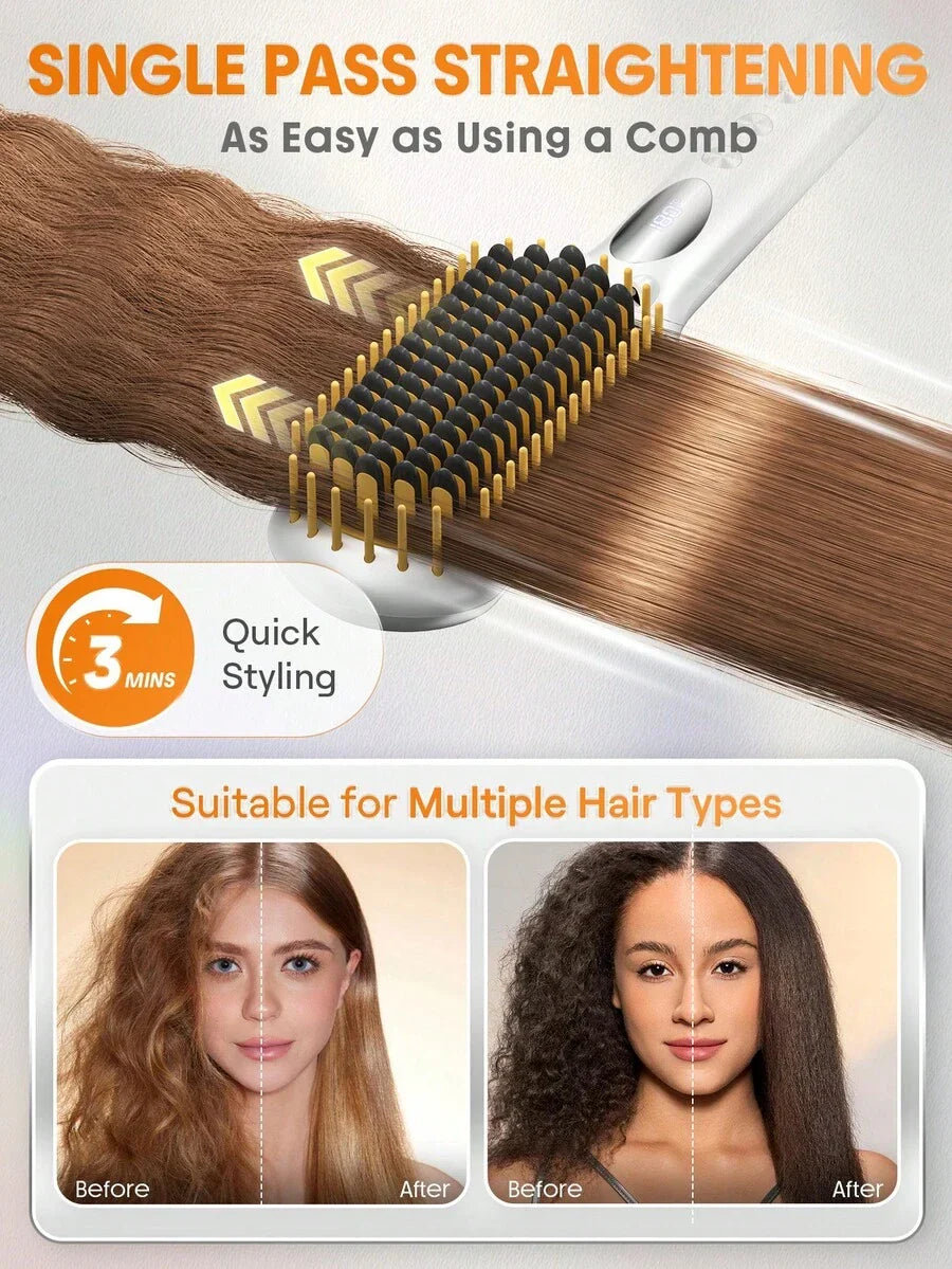 SHEGLAM HAIR Silver Yellow Sleek Chic Triple Grip Straightening