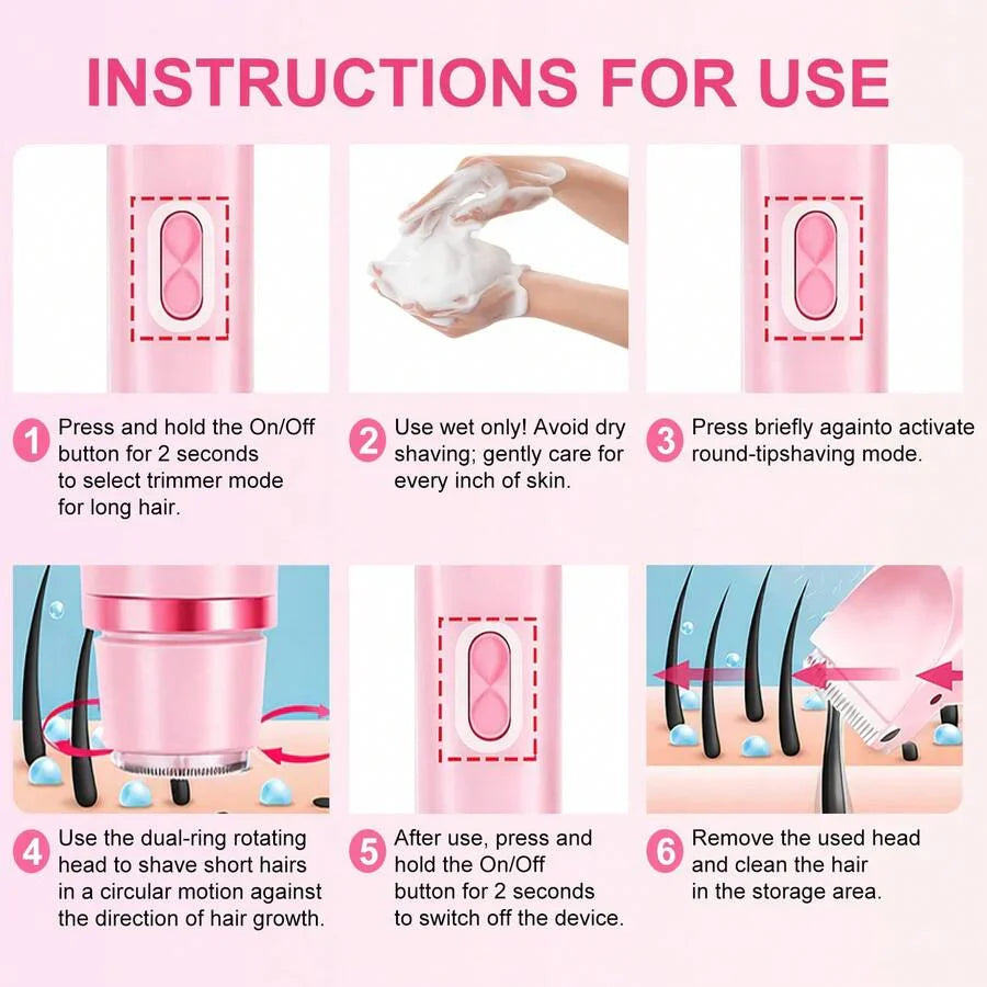 2 In 1 Women Electric Razor & Bikini Trimmer