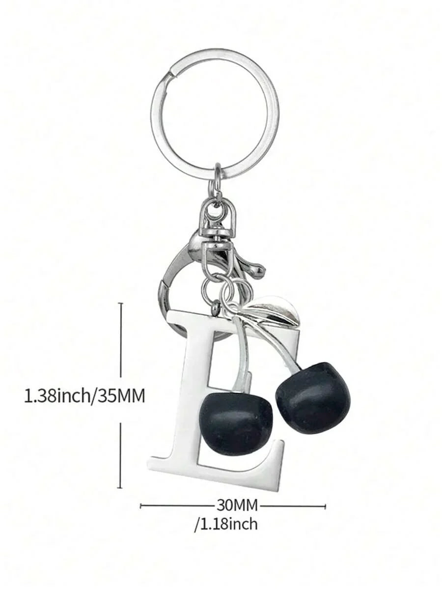 Elegant Metal Heart-Shaped Letter Keychain