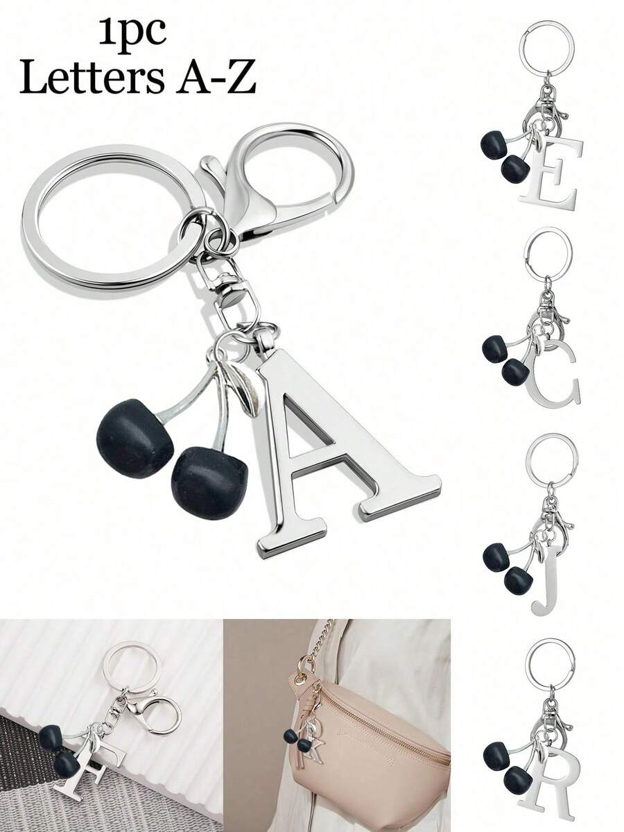 Elegant Metal Heart-Shaped Letter Keychain
