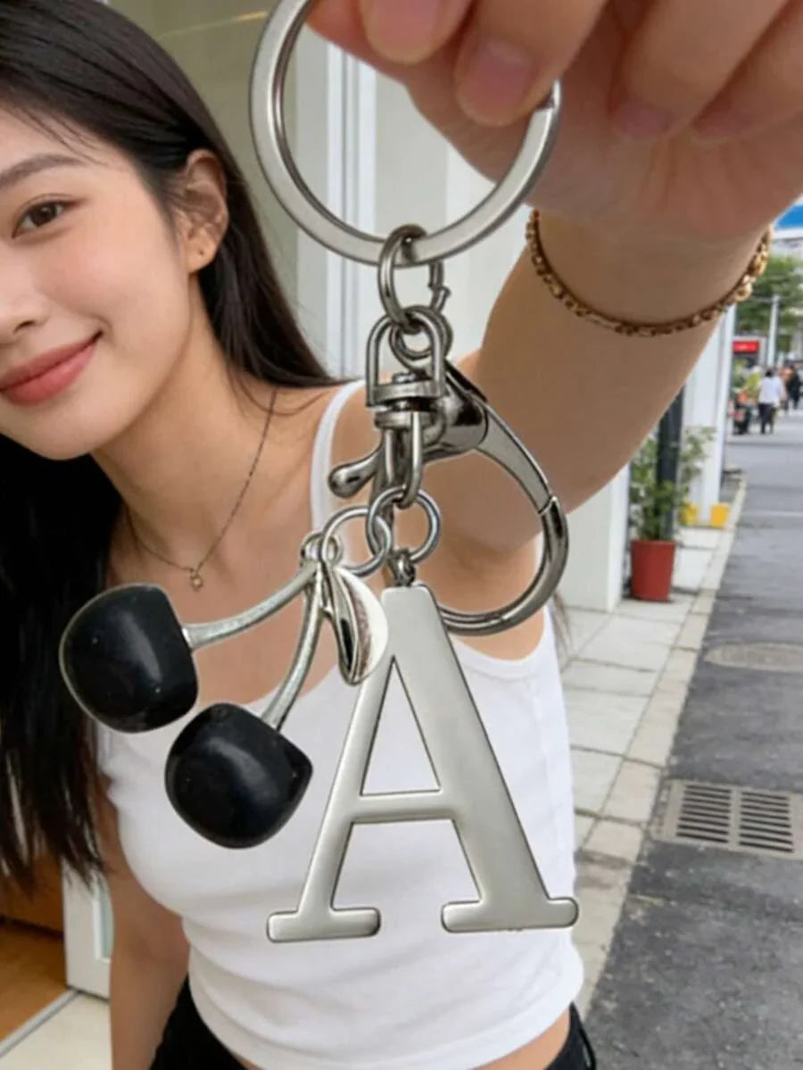 Elegant Metal Heart-Shaped Letter Keychain