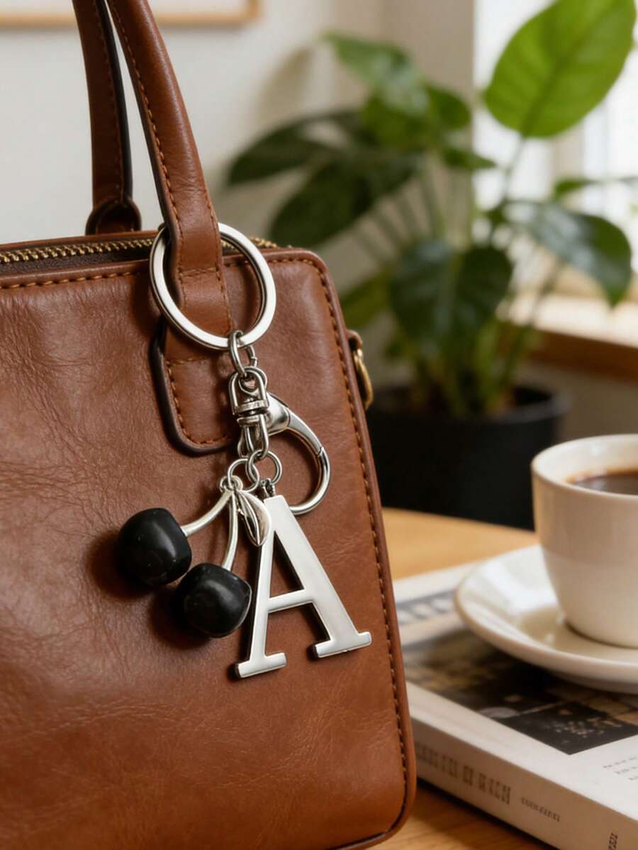 Elegant Metal Heart-Shaped Letter Keychain