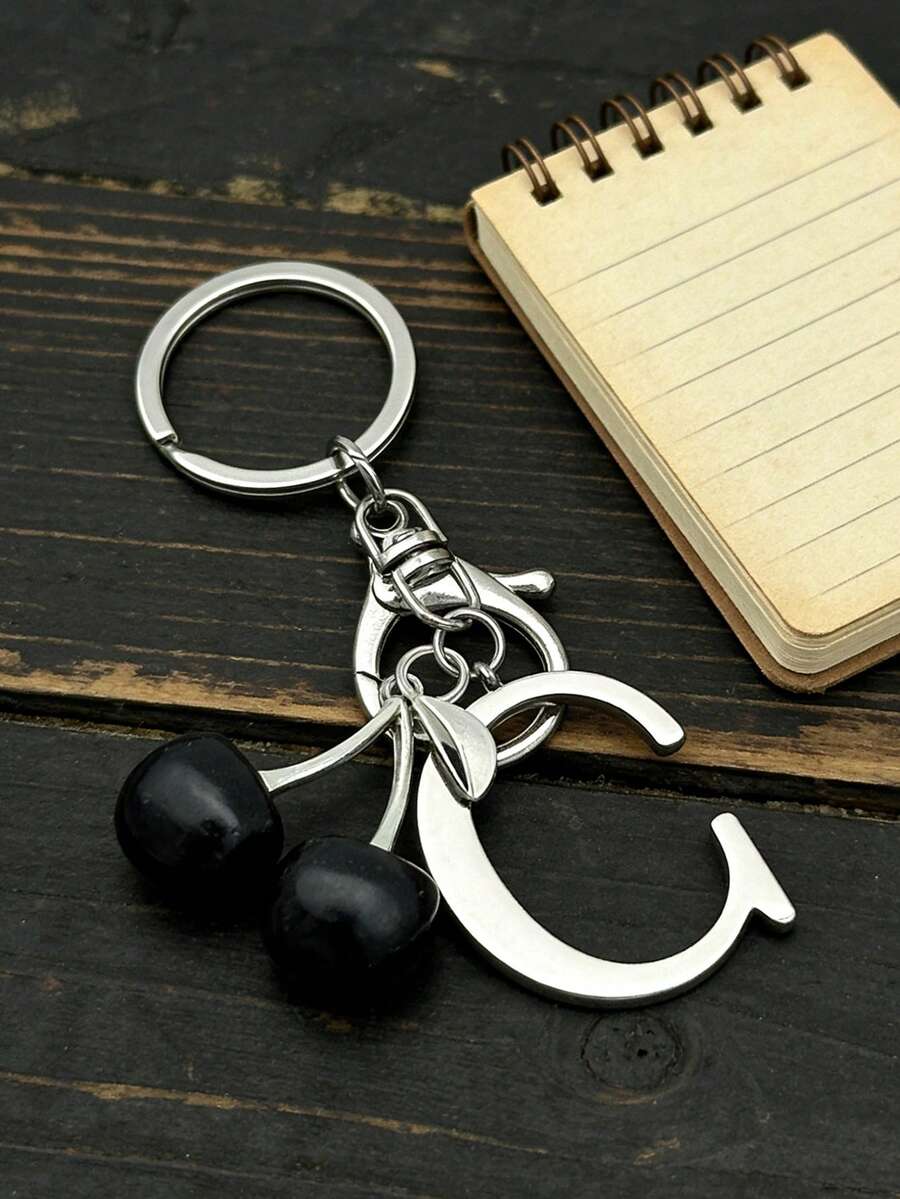 Elegant Metal Heart-Shaped Letter Keychain