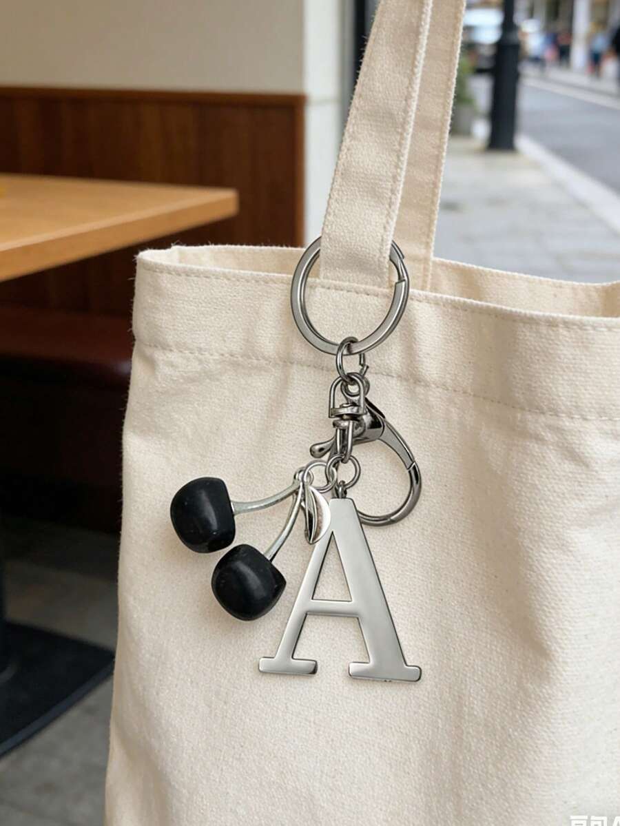 Elegant Metal Heart-Shaped Letter Keychain