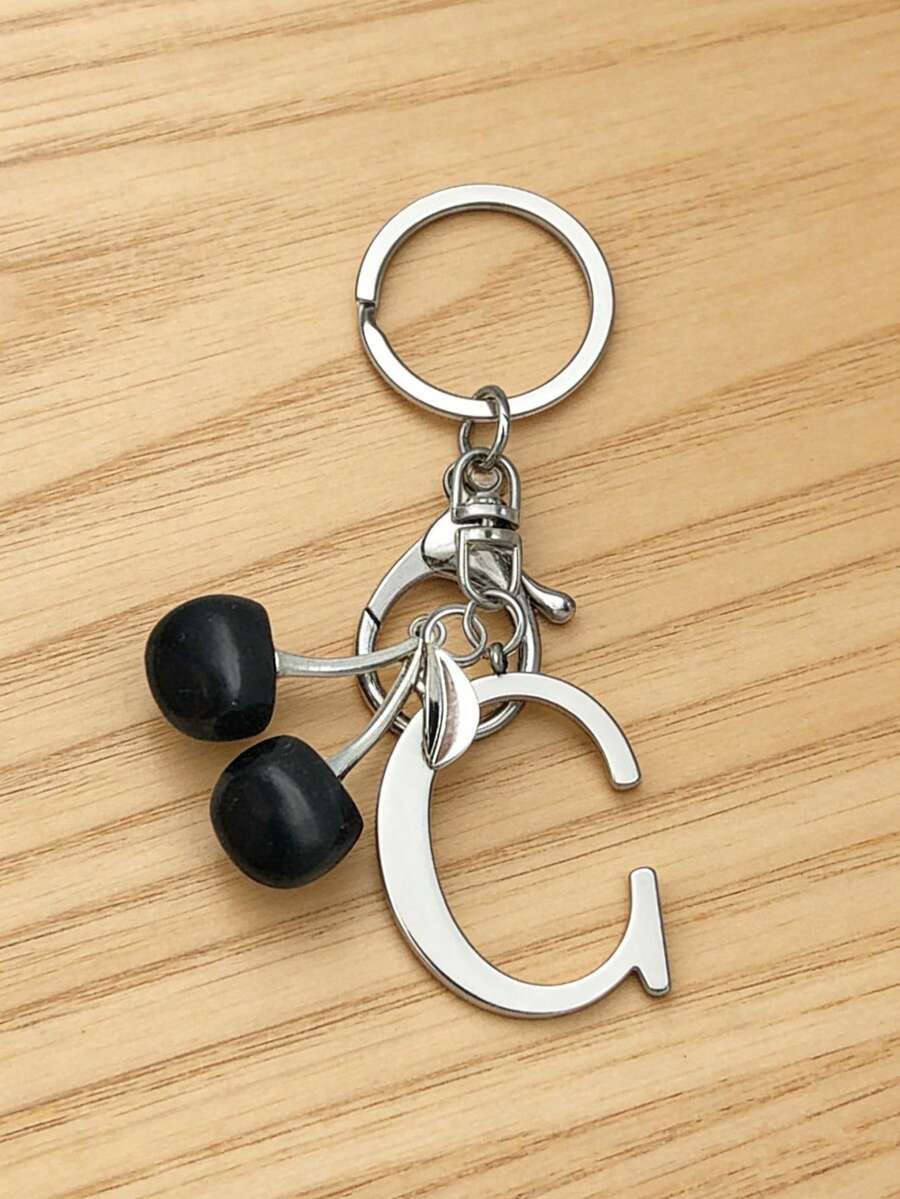Elegant Metal Heart-Shaped Letter Keychain
