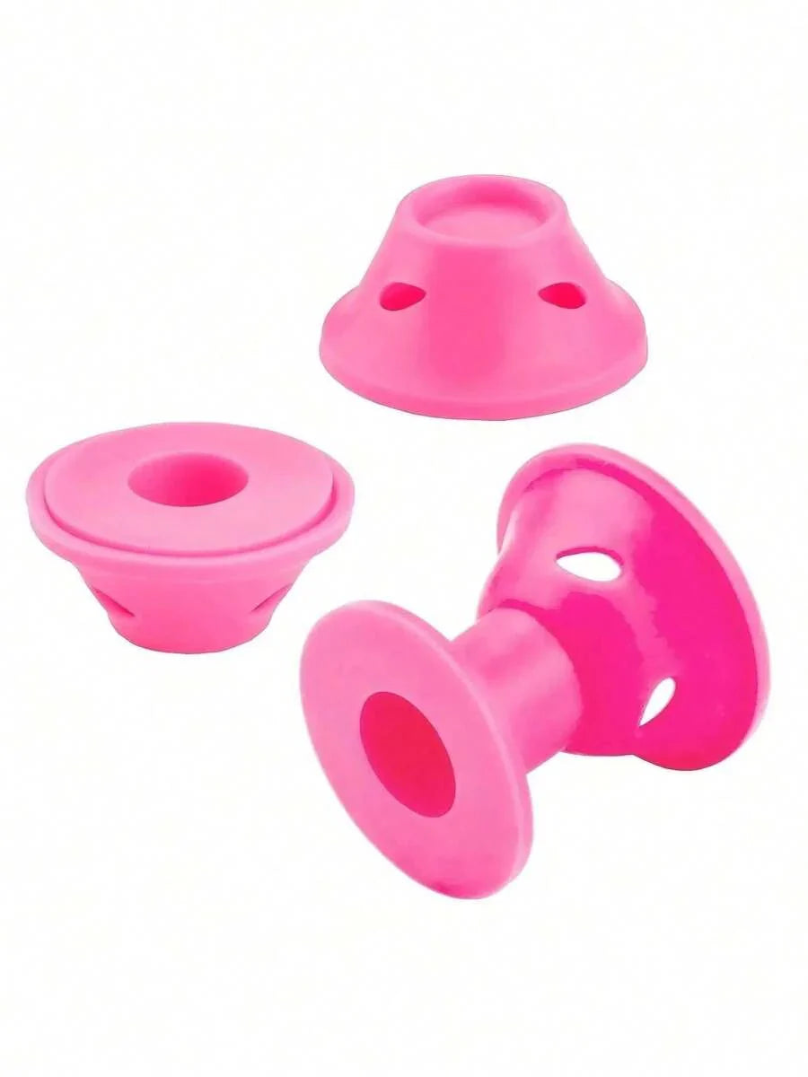 20/10/1pc Pink Silicone Hair Curler