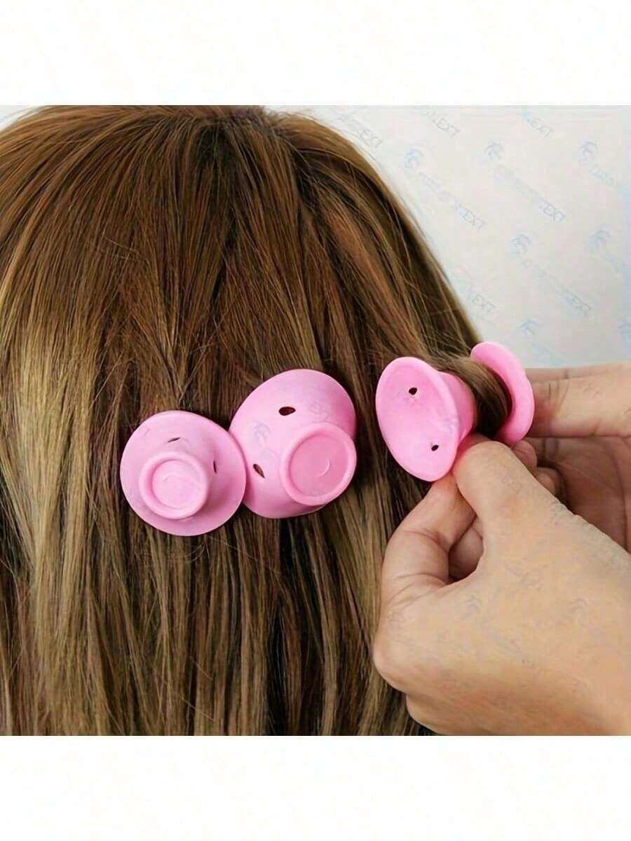 20/10/1pc Pink Silicone Hair Curler
