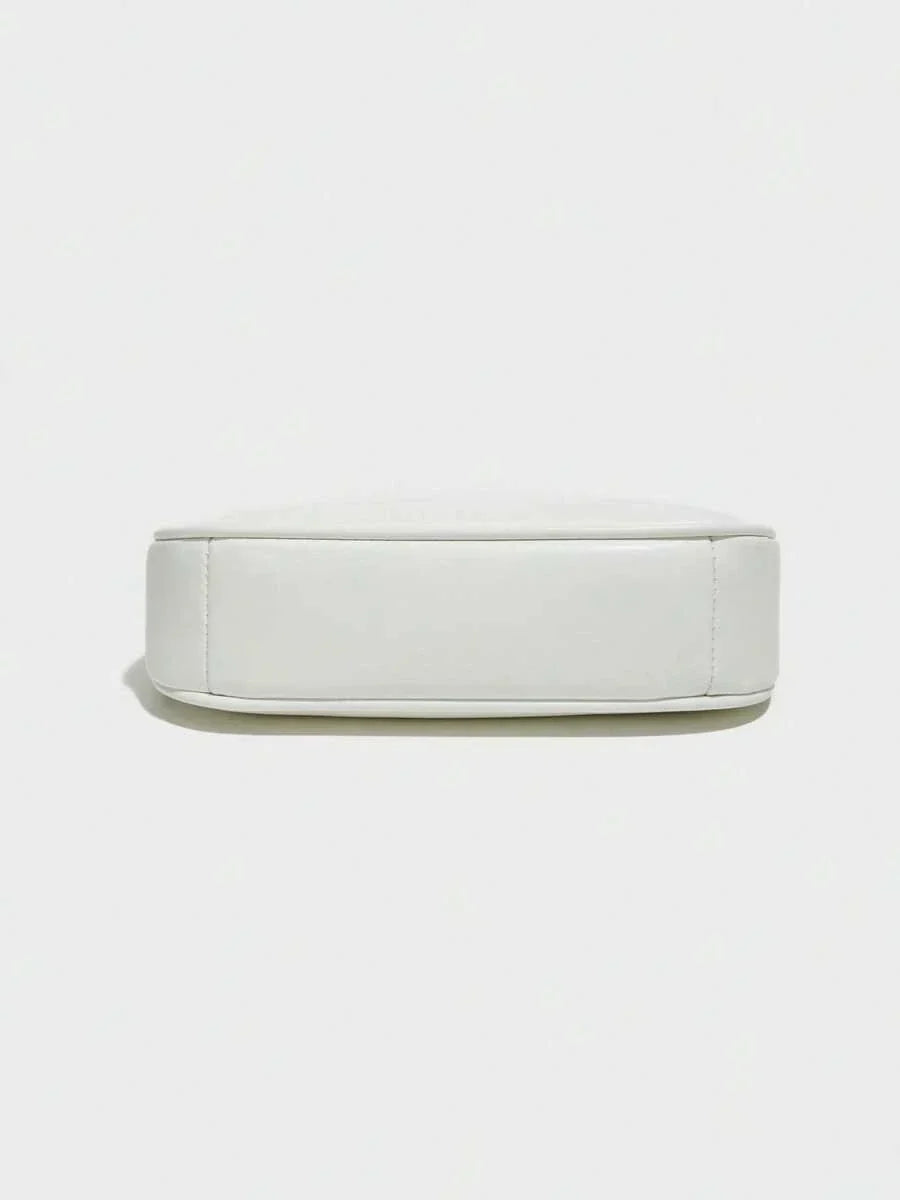 White Ladies' Shoulder Bag Made Of PU Material
