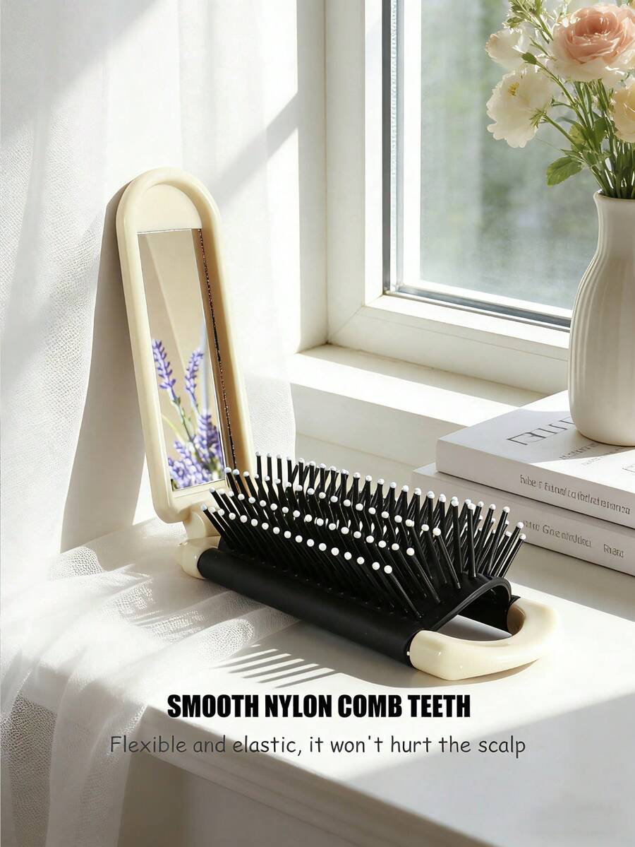 X Milania 1pc Foldable Comb - Cream Color