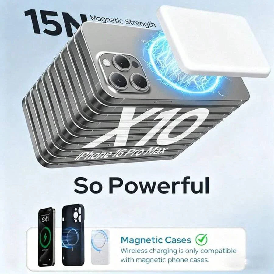 Fast Charging Magnetic Wireless Power Bank With MagSafe Ring Portable Charger