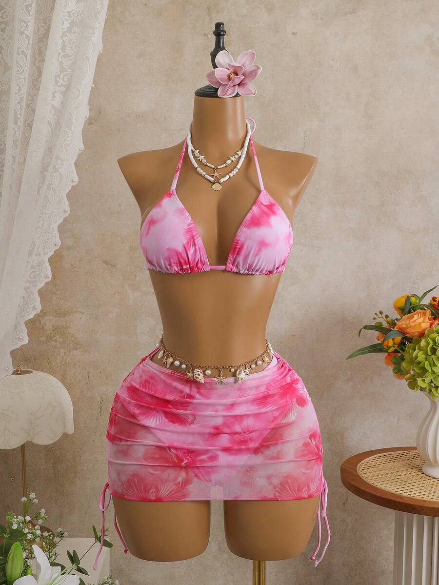 Tie Side Bikini 3-Piece Swimwear For Women