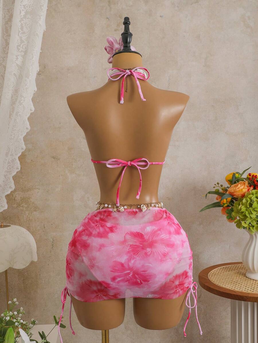 Tie Side Bikini 3-Piece Swimwear For Women