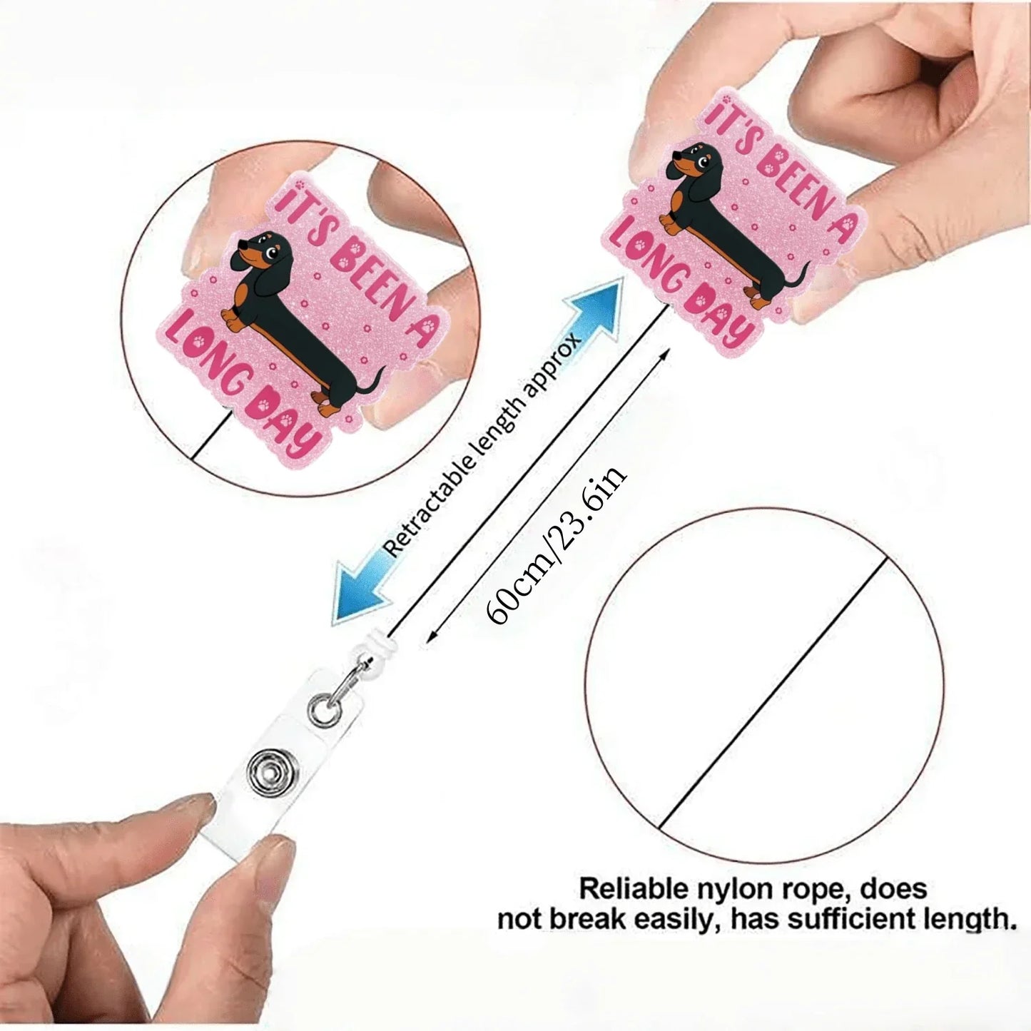1pc Cute Dachshund Badge Reel