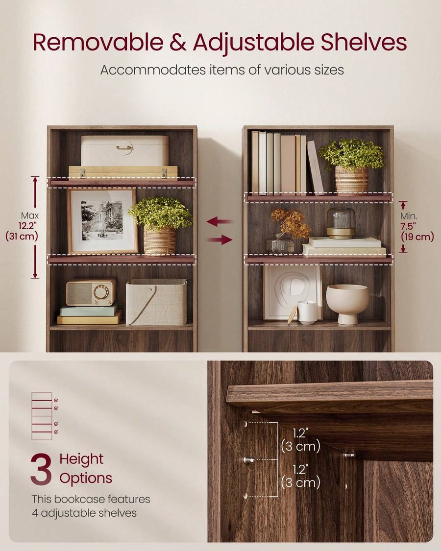 VASAGLE Bookshelf, 6-Tier Bookcase