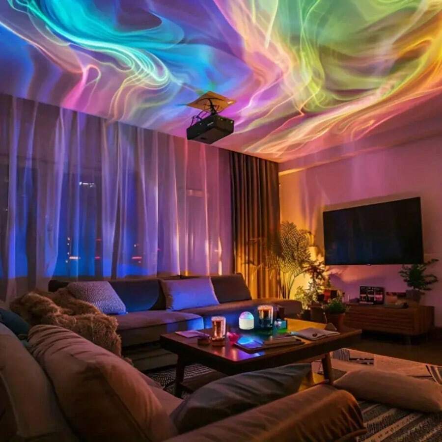 Aurora, Water Ripple, And Starry Sky Projector Lamp - USB-Rechargeable