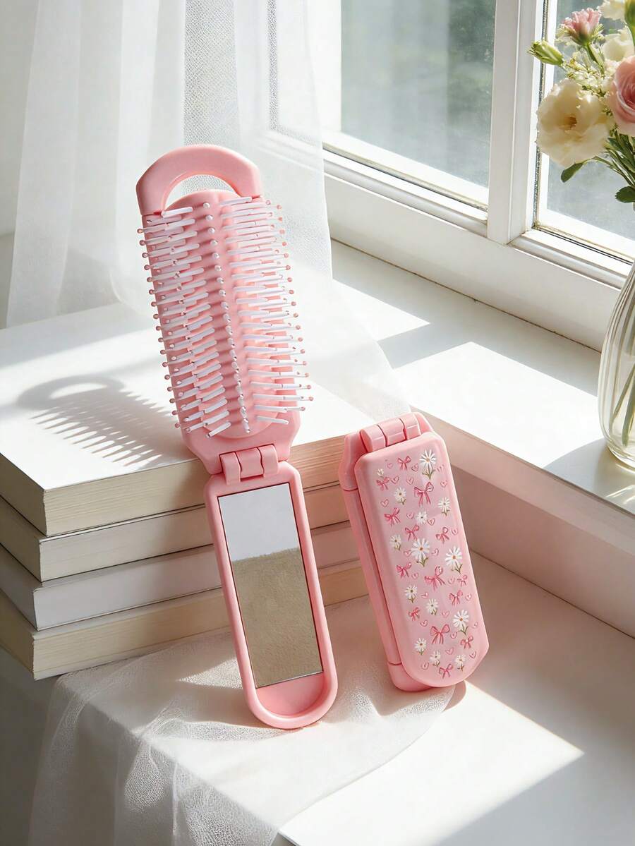 X Milania 1pc Foldable Comb - Cream Color
