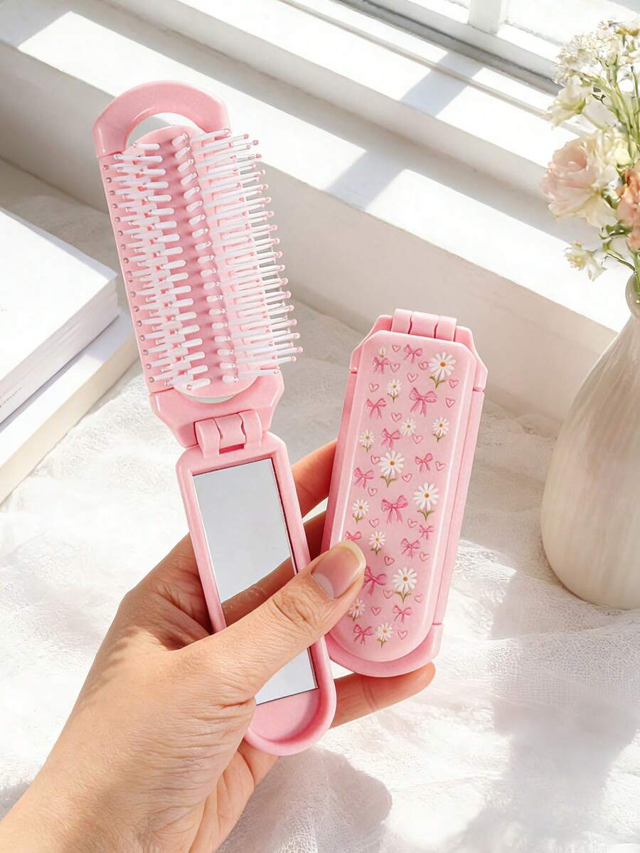 X Milania 1pc Foldable Comb - Cream Color