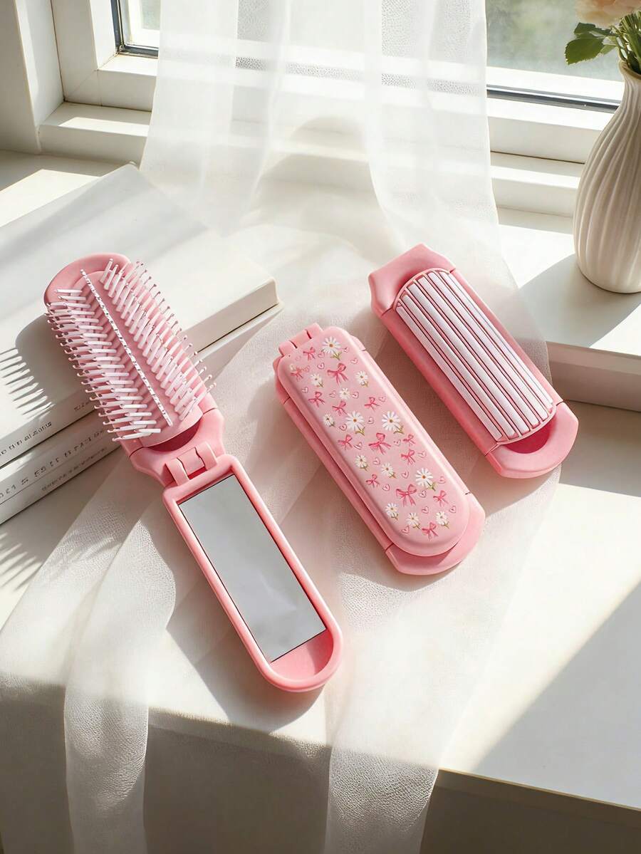 X Milania 1pc Foldable Comb - Cream Color