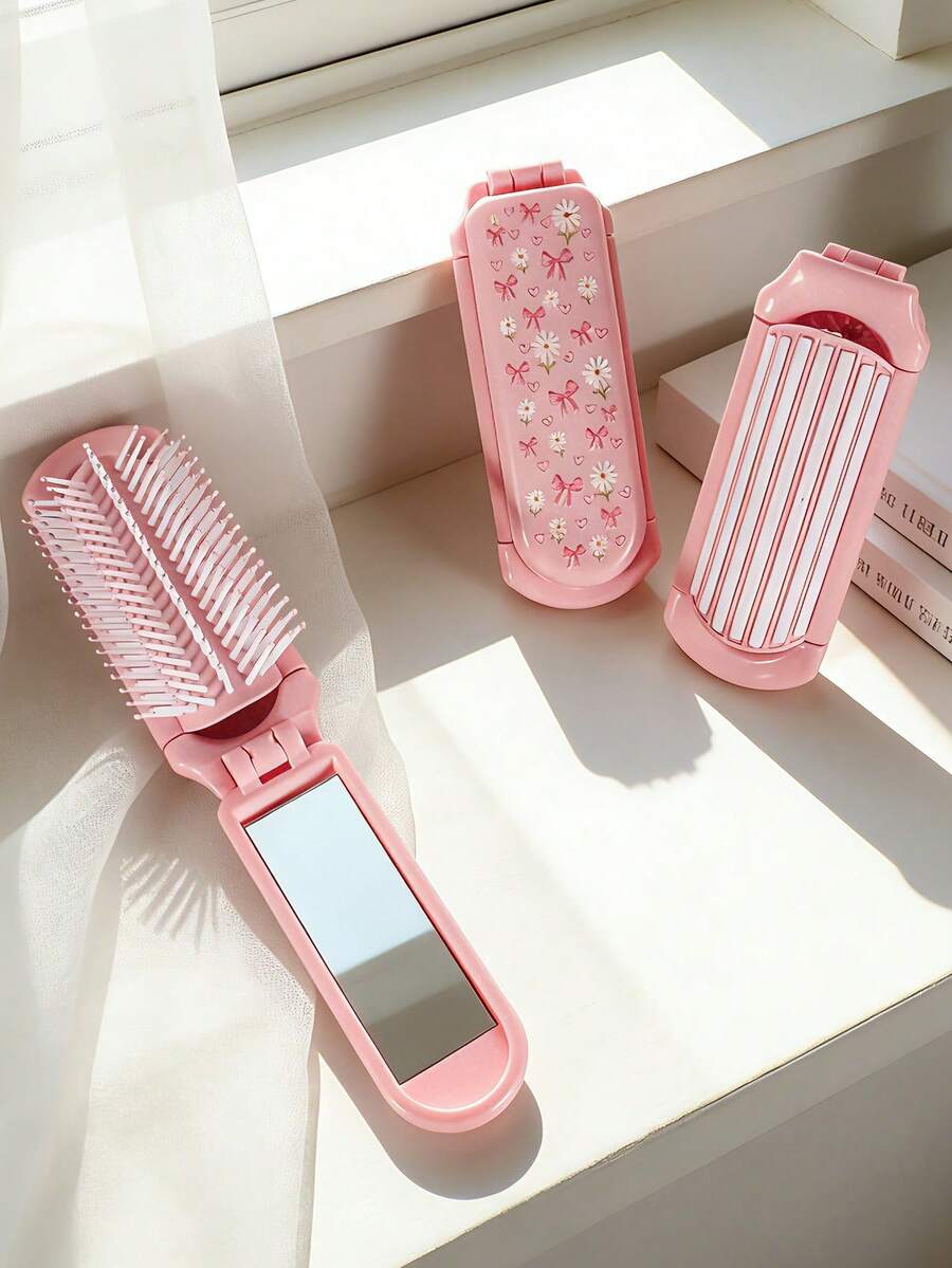 X Milania 1pc Foldable Comb - Cream Color