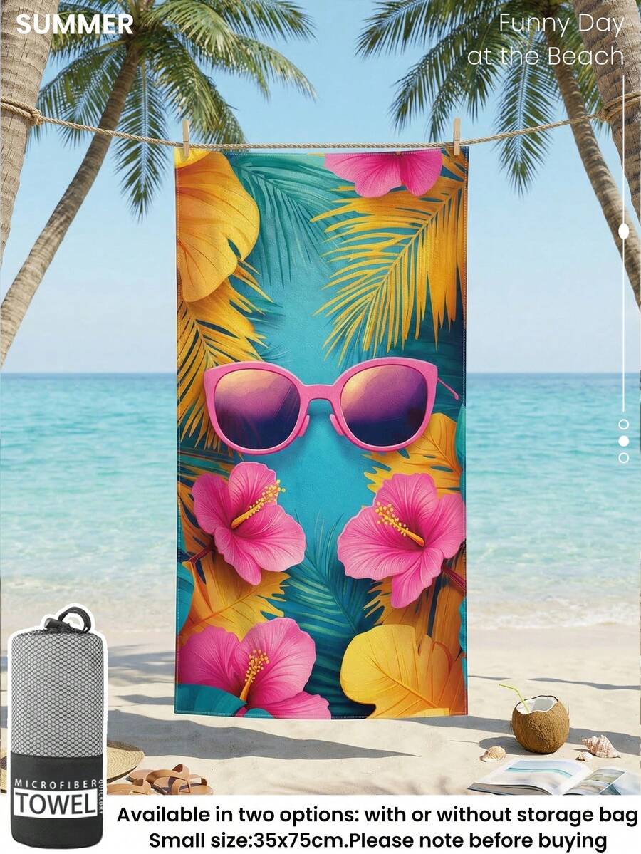 Printed Beach Towel, Flamingo Pattern Swimwear