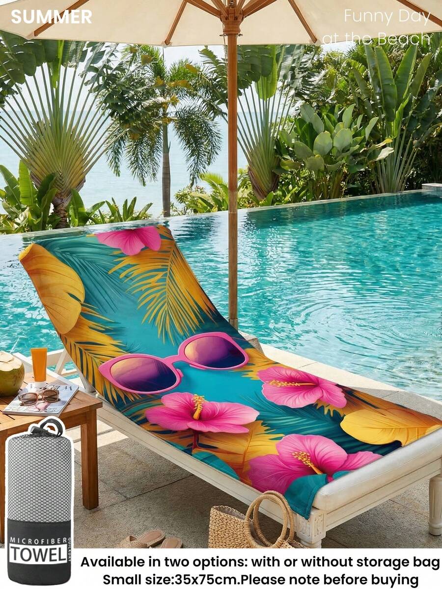 Printed Beach Towel, Flamingo Pattern Swimwear