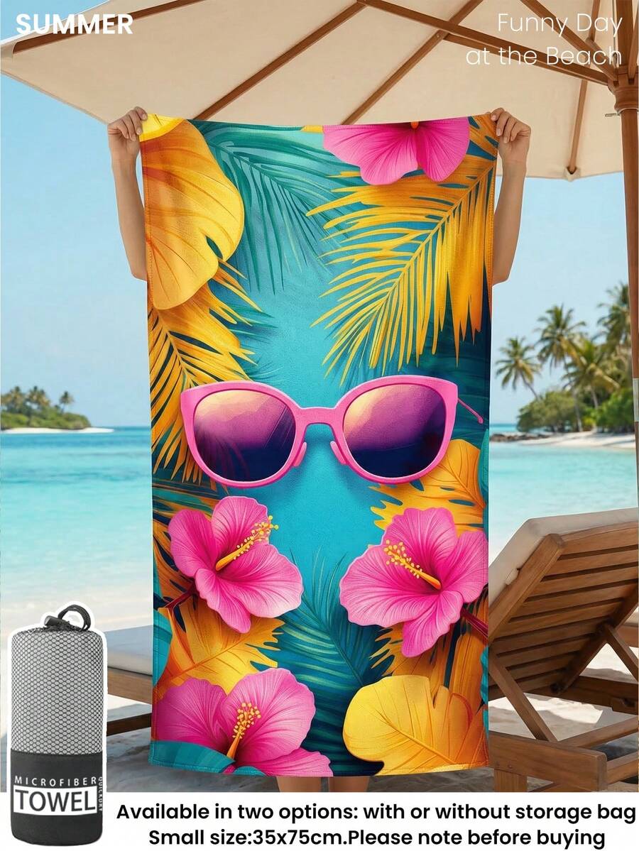 Printed Beach Towel, Flamingo Pattern Swimwear