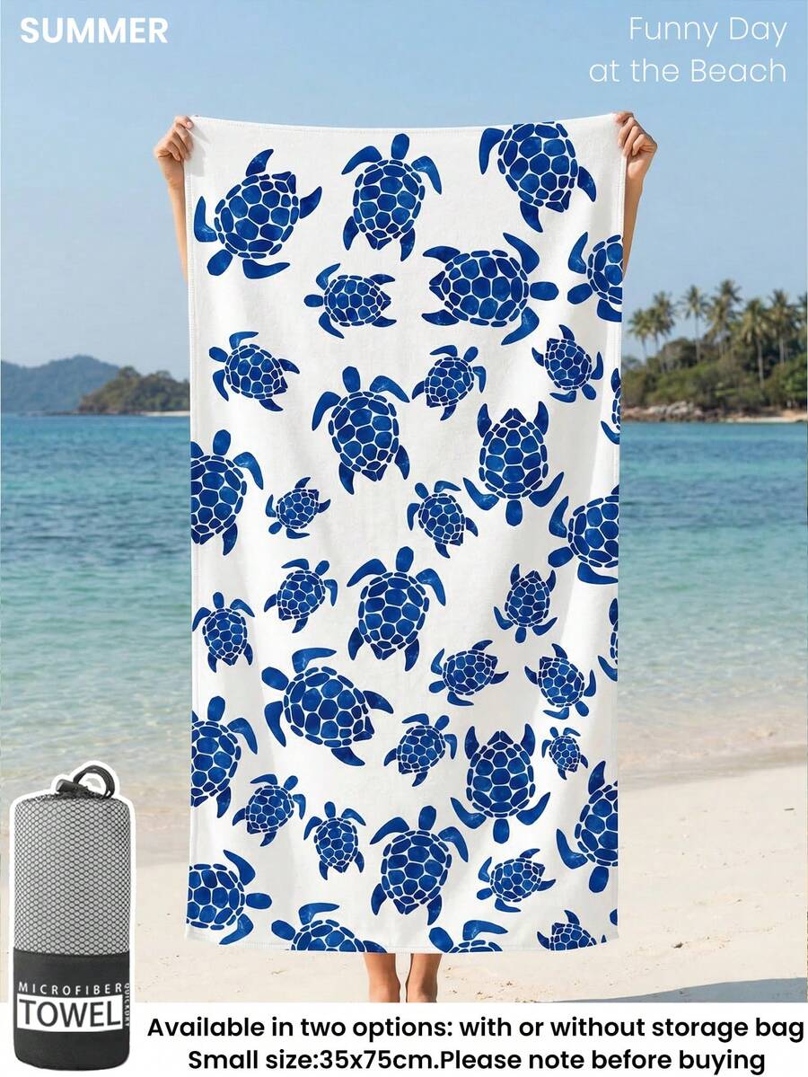 1pc Printed Beach Towel, Summer Fruit Pattern Swimwear