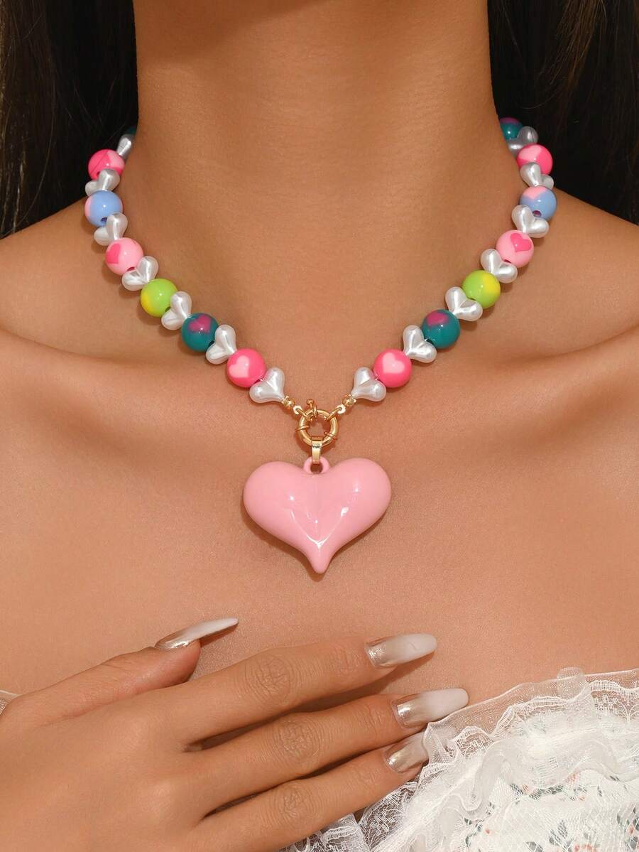 Elegant Fashion Gold Chain Plastic Orange Red Jelly