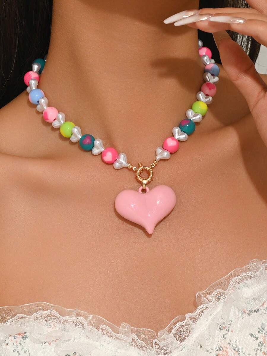 Elegant Fashion Gold Chain Plastic Orange Red Jelly