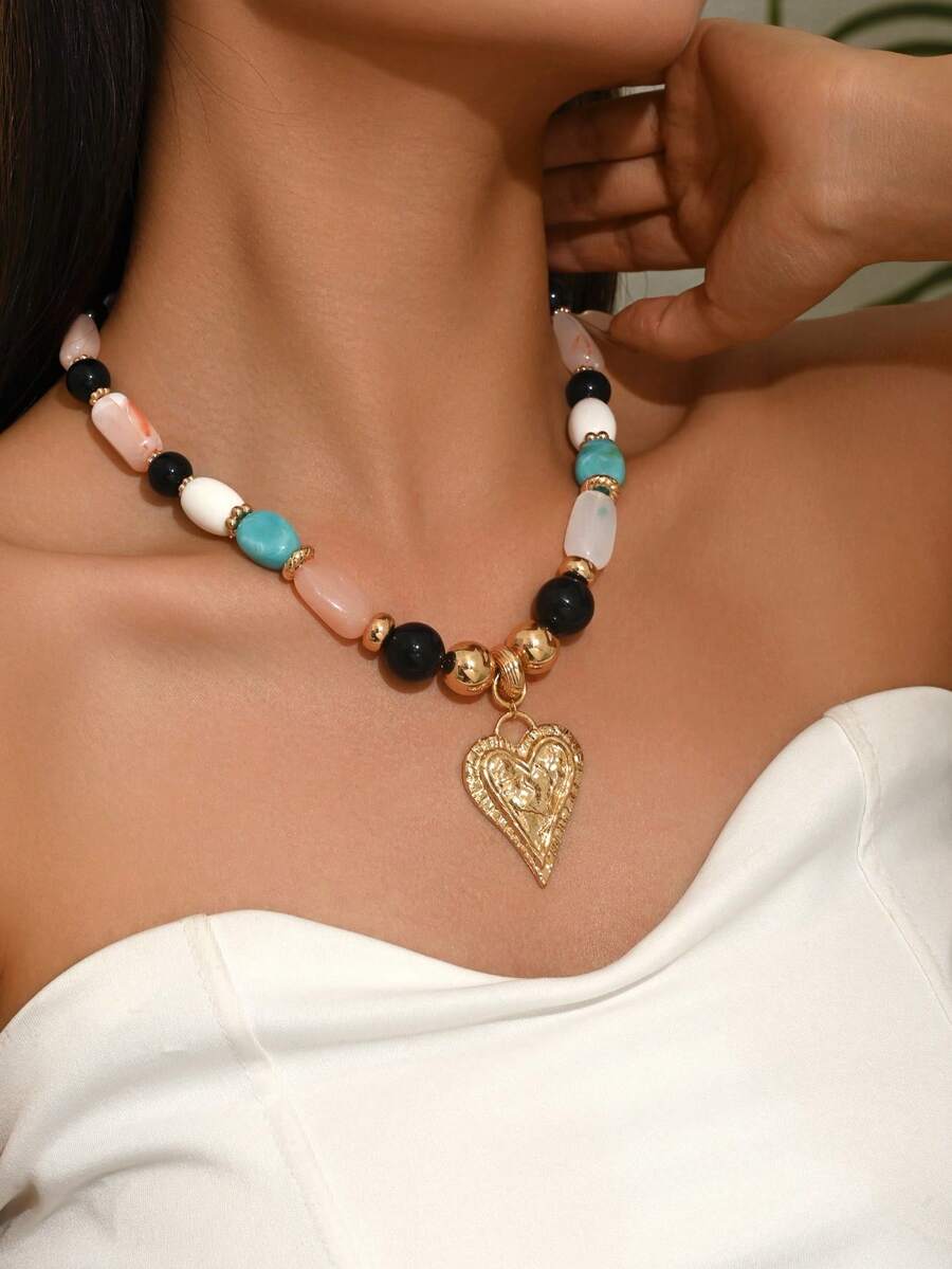 Elegant Fashion Gold Chain Plastic Orange Red Jelly